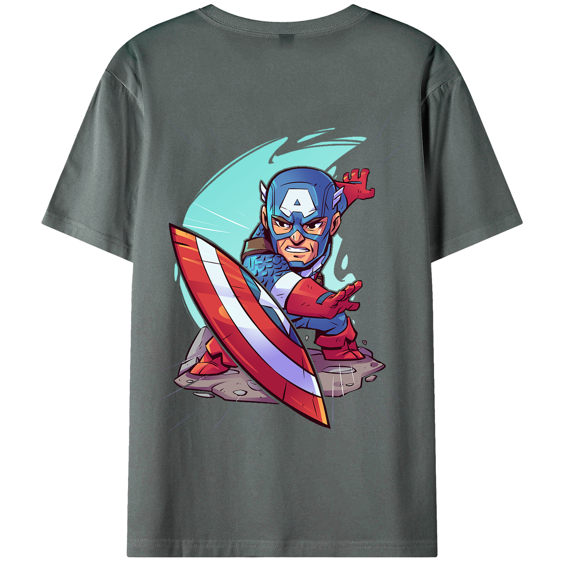 （画像用） アベンジャーズ The Avengers 綿100％ メンズ半袖Tシャツ（バックプリント） 通気性